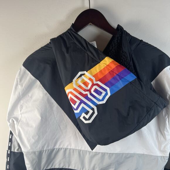 Victoria Secret Pink Pullover RAINBOW Limited Edition Sherpa Pride Jacket XS - Picture 3 of 8